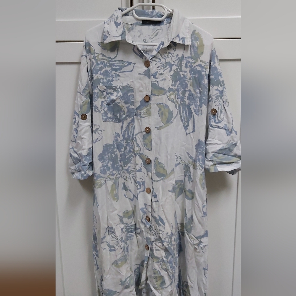 Goa Floral Button Up Linen Dress